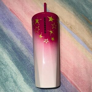 Starbucks Christmas Holiday 2024 Stainless Steel Pink Gold Star Venti Tumbler